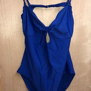 Royal Blue Keyhole Low Back One Piece Suit